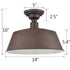 Pozzuoli Semi Flush Mount Ceiling Light ORB Metal Barn Shade Light Fixture